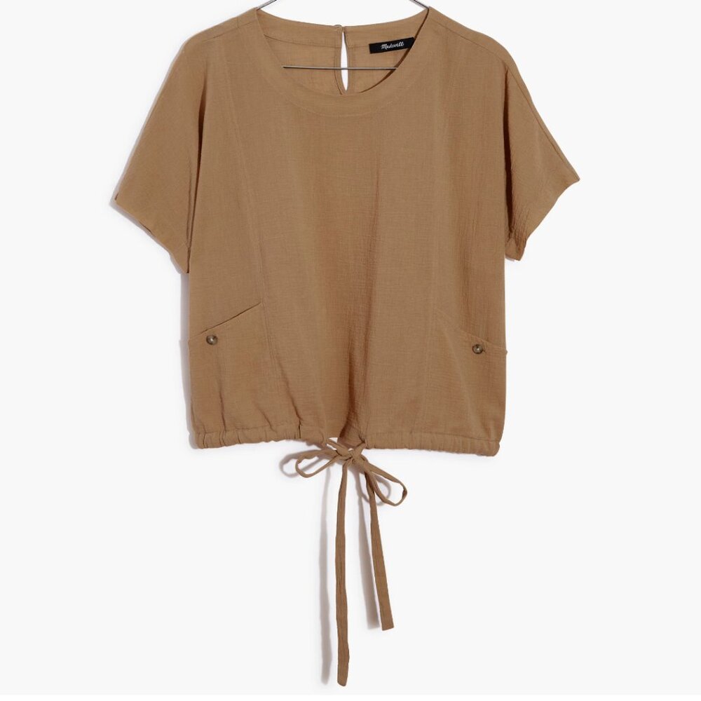 Madewell Drawstring Pocket Top Shirt Size XS